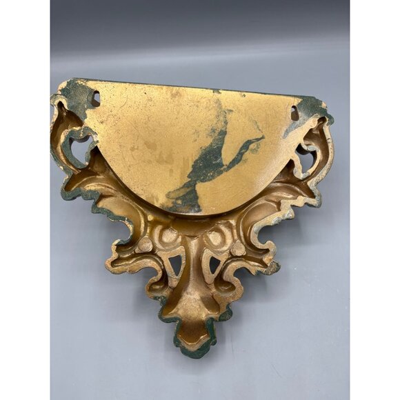 Vtg 70s‎ Gold Tone Wall Pocket Planter Decor Hollywood Regency - Picture 5 of 7